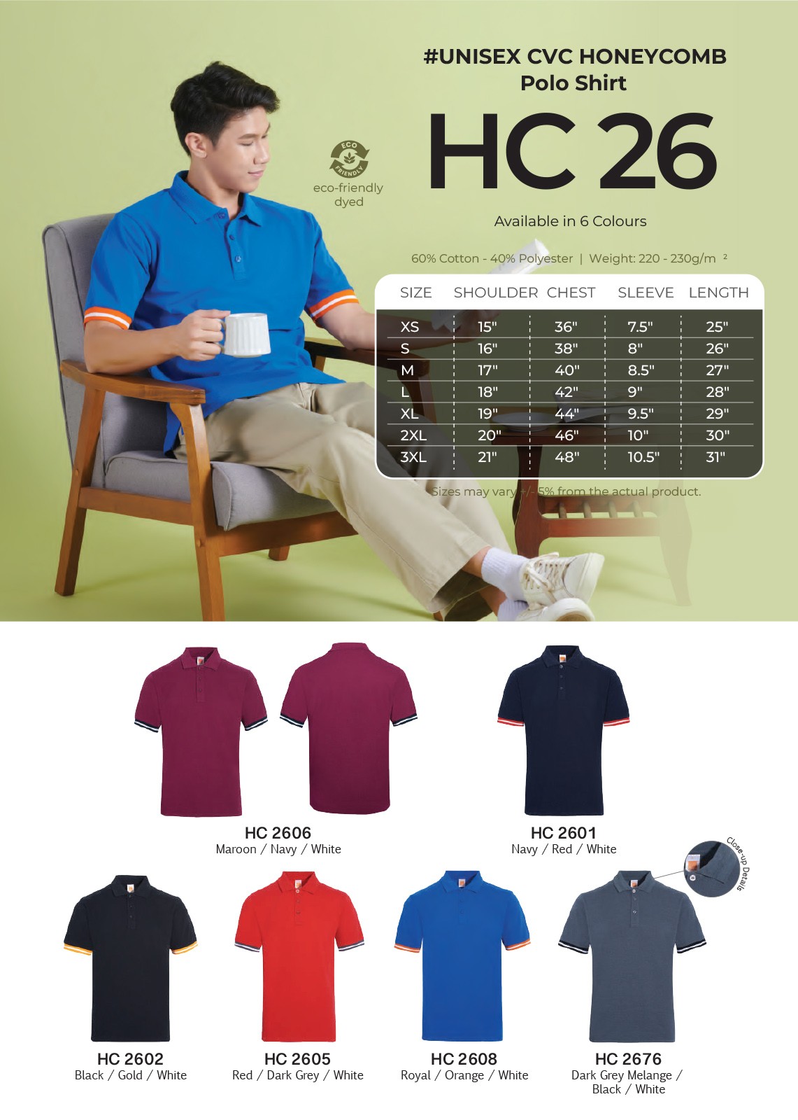 Polo T-shirt Honeycomb HC26