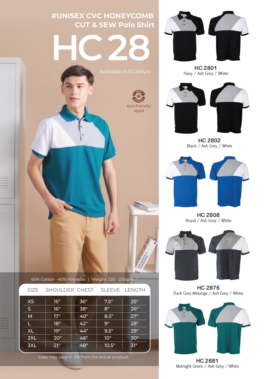 Polo T-shirt Honeycomb HC28