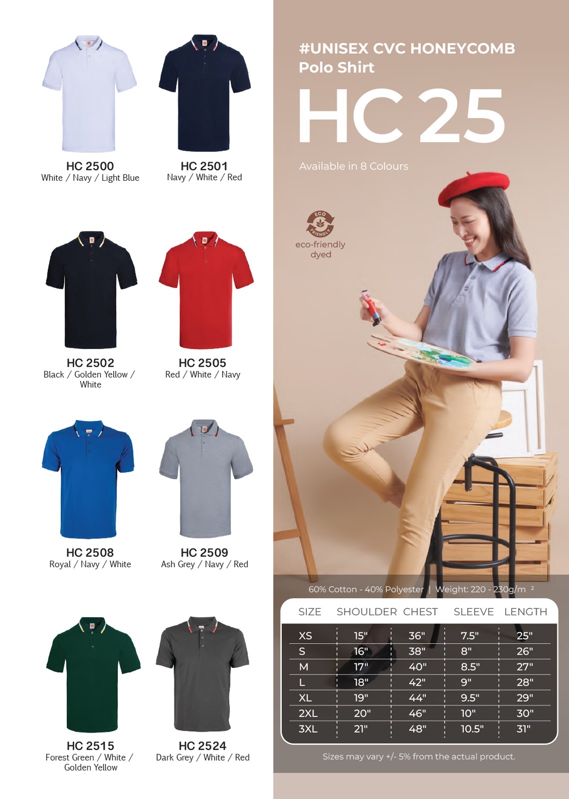 Polo T-shirt Honeycomb HC25