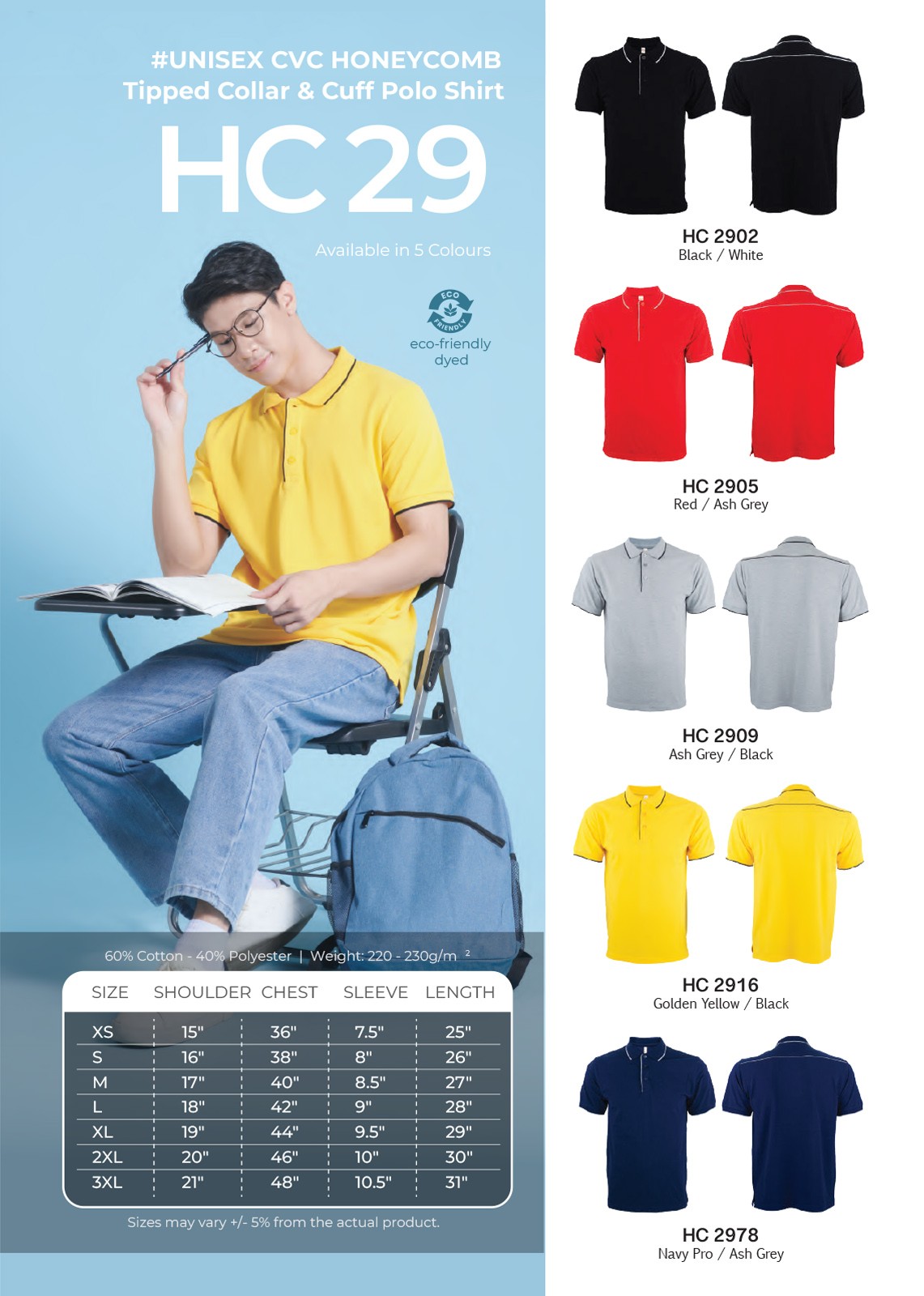 Polo T-shirt Honeycomb HC29
