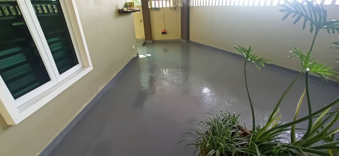 PU Antiskid Broadcast Coating With mortar Screed At Ampang Kuala Lumpur