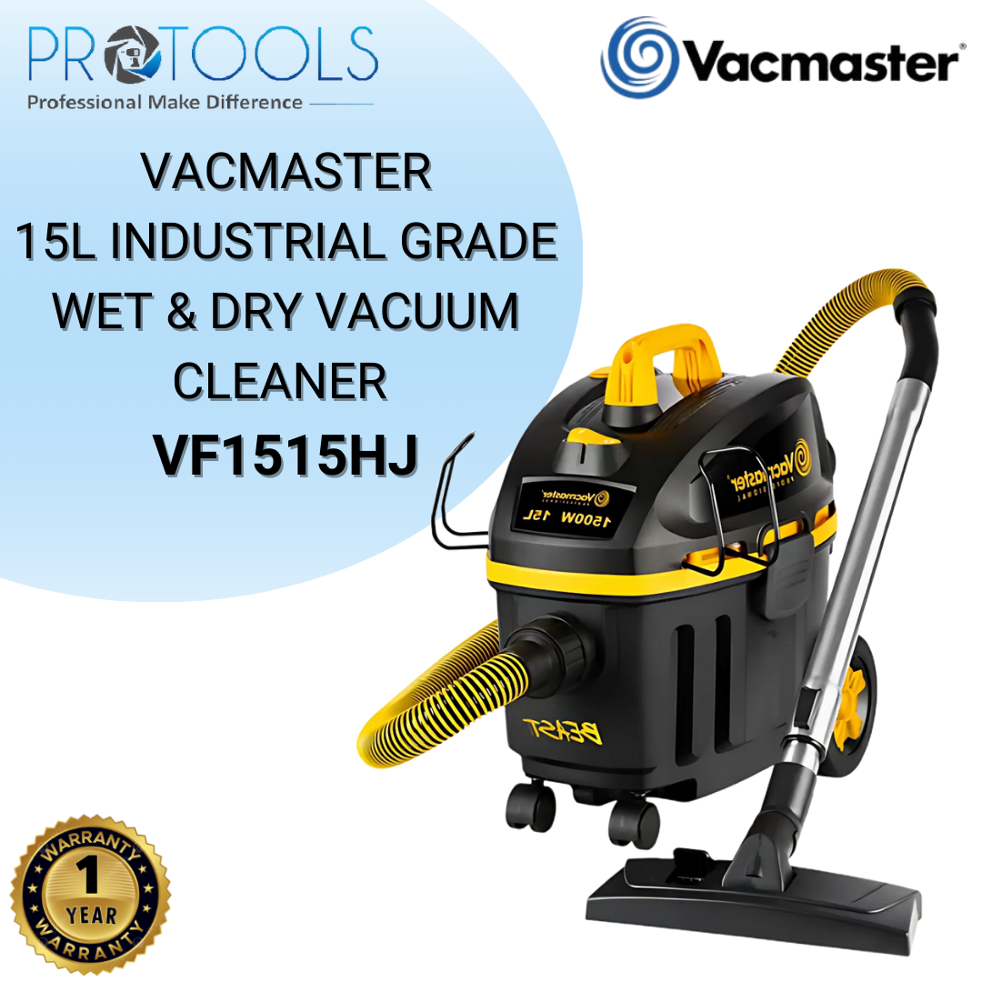 VACMASTER VF1515HJ 15L INDUSTRIAL GRADE WET & DRY VACUUM CLEANER | 2 STAGE MOTOR