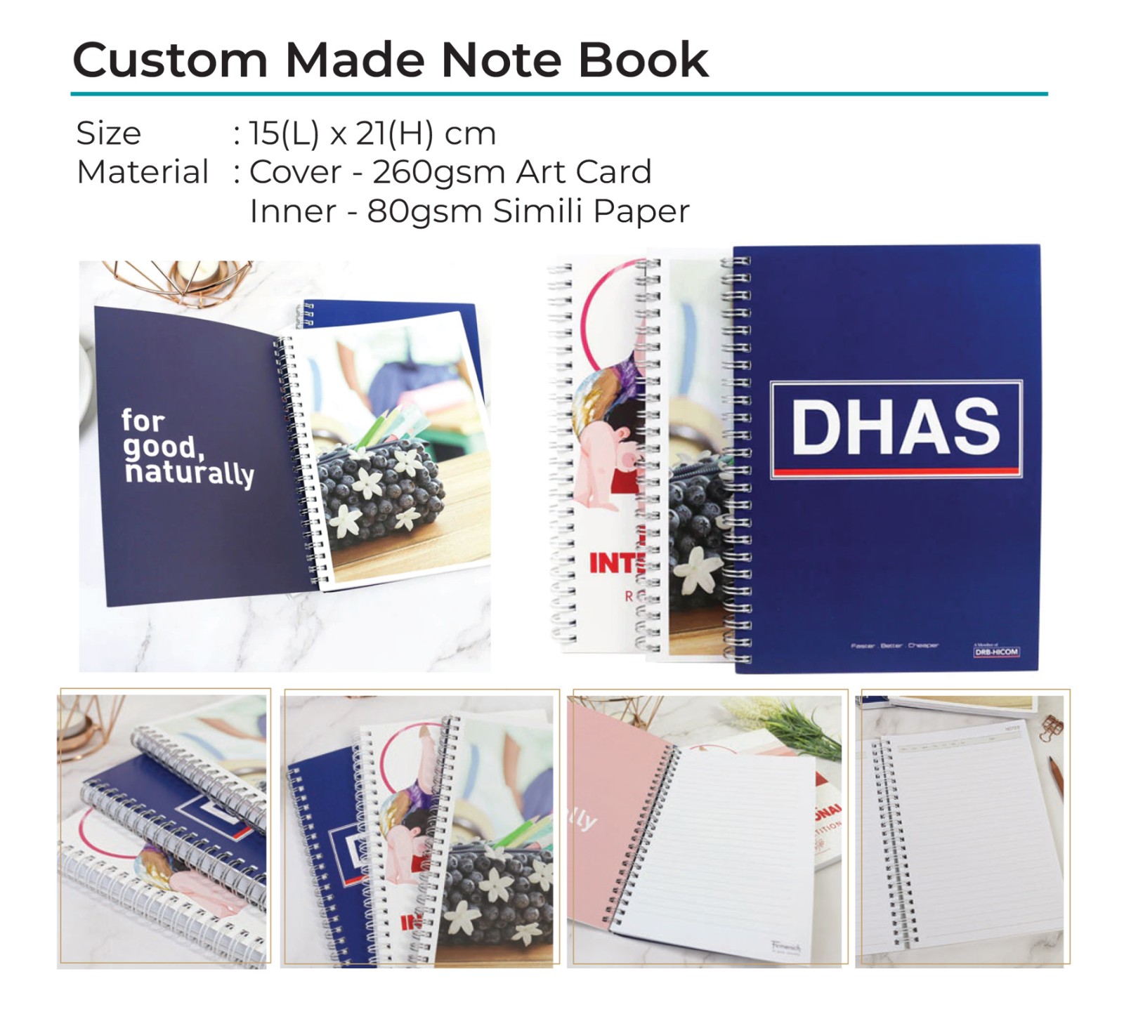 Custom Made Note Book - Wire O Artcard