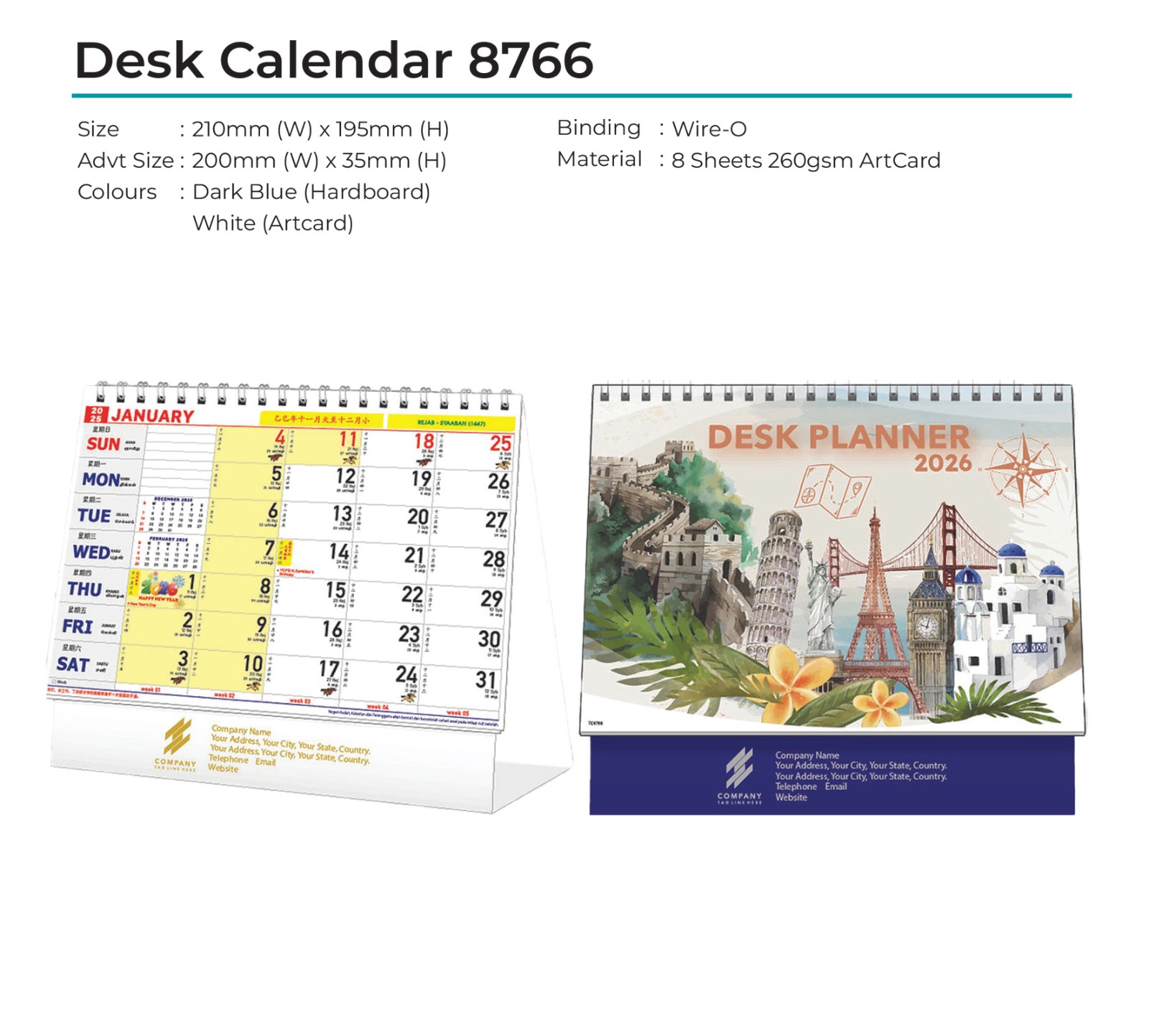 Desk Calendar 8766