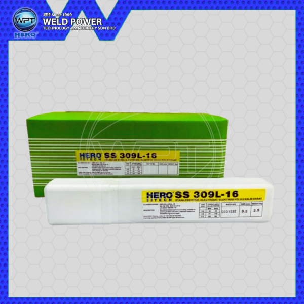 2.5 kgs Stainless Steel Welding Electrode 3.2mm x E309L-16 Hero Tech Welding Electrode Welding Consumable Penang, Malaysia, Butterworth Supplier, Distributor, Supply, Supplies | Weld Power Technology & Machinery Sdn Bhd