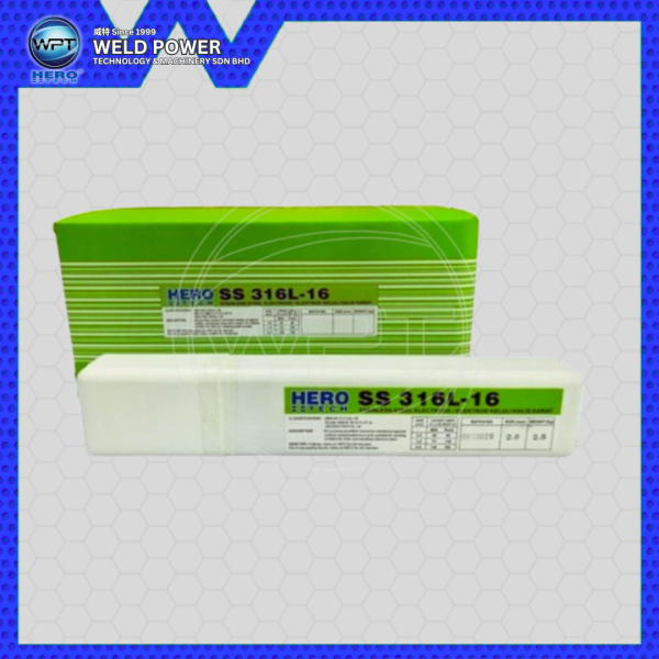 2.5 kgs Stainless Steel Welding Electrode 2.6mm x E316L-16 Hero Tech Welding Electrode Welding Consumable Penang, Malaysia, Butterworth Supplier, Distributor, Supply, Supplies | Weld Power Technology & Machinery Sdn Bhd