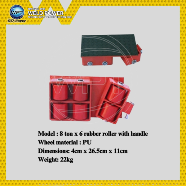 Machinery mover 8 ton x 6 rubber roller with handle Machinery Mover Mover Equipment Penang, Malaysia, Butterworth Supplier, Distributor, Supply, Supplies | Weld Power Technology & Machinery Sdn Bhd