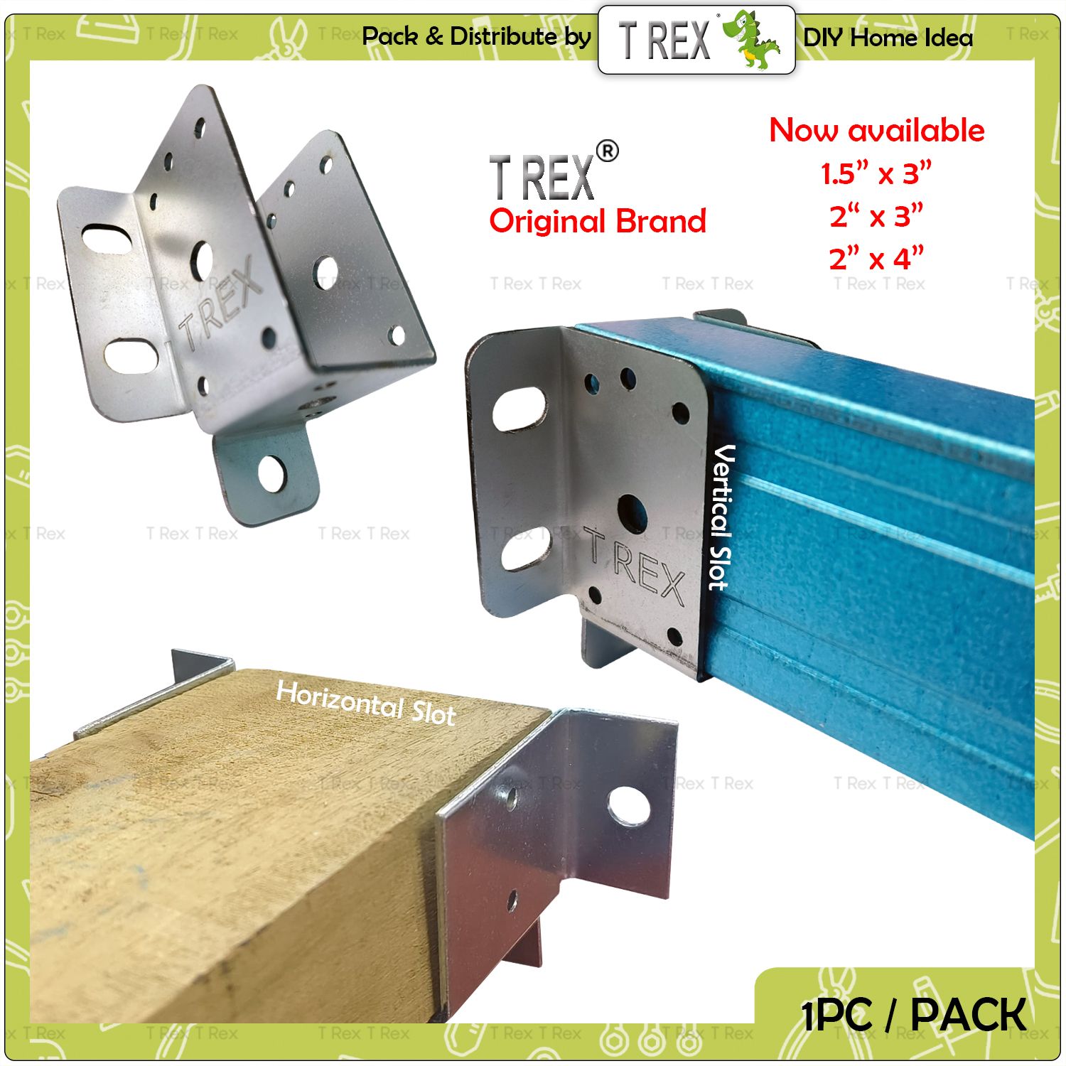 T Rex DIY C Channel / Rectangular Tube Wall Mount Bracket