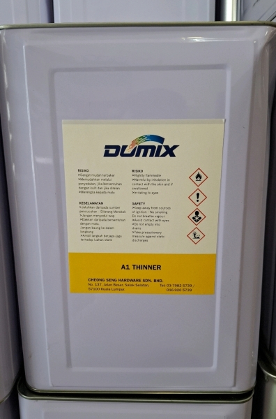 Dumix A1 Thinner (12kg ) Thinners & Wax Remover Car Paint Kuala Lumpur (KL), Malaysia, Selangor, Salak South, Balakong Supplier, Suppliers, Supply, Supplies | Cheong Seng Hardware Sdn Bhd