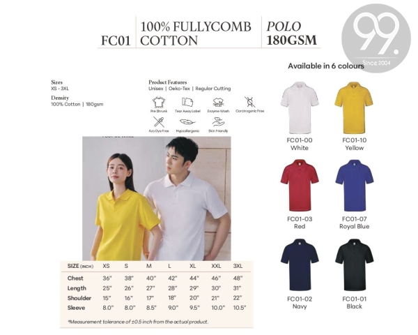 FC01 LeFonse Polo T-shirt Apparel Ready Make Products Selangor, Malaysia, Kuala Lumpur (KL), Kajang Uniform, Manufacturer, Supplier, Supply | 99 Uniform Factory Sdn Bhd