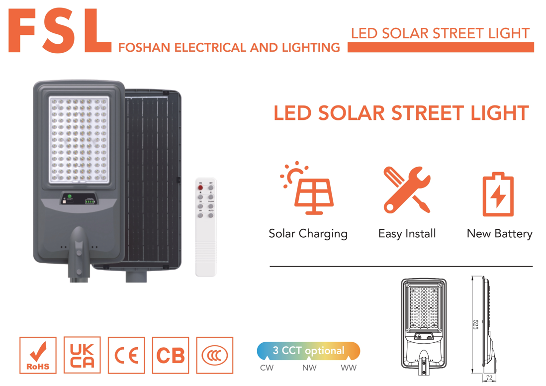 FSL LED Solar Streetlight - 3in1