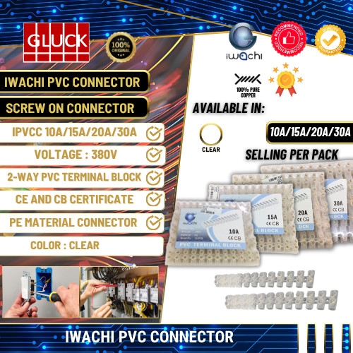 IWACHI PVC CONNECTOR (SCREW ON CONNECTOR) IPVCC 10A/15A/20A/30A