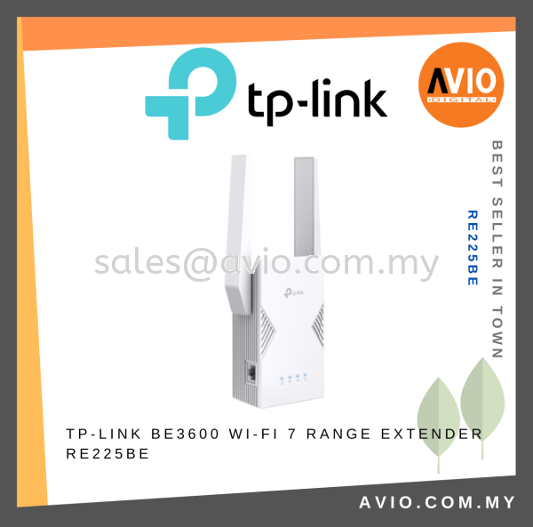 TP-LINK BE3600 Wi-Fi 7 Range Extender RE225BE TP-LINK Johor Bahru (JB), Kempas, Johor Jaya Supplier, Suppliers, Supply, Supplies | Avio Digital
