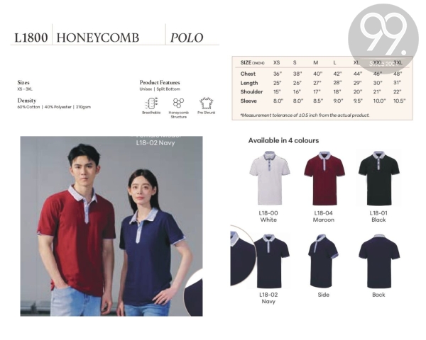 L1800 LeFonse Polo T-shirt Apparel Ready Make Products Selangor, Malaysia, Kuala Lumpur (KL), Kajang Uniform, Manufacturer, Supplier, Supply | 99 Uniform Factory Sdn Bhd