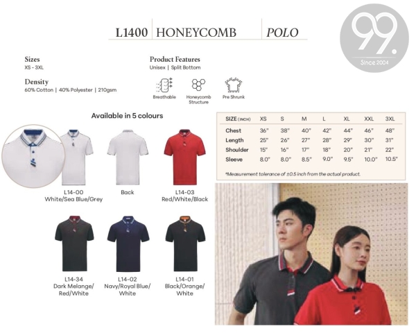 L1400 LeFonse Polo T-shirt Apparel Ready Make Products Selangor, Malaysia, Kuala Lumpur (KL), Kajang Uniform, Manufacturer, Supplier, Supply | 99 Uniform Factory Sdn Bhd