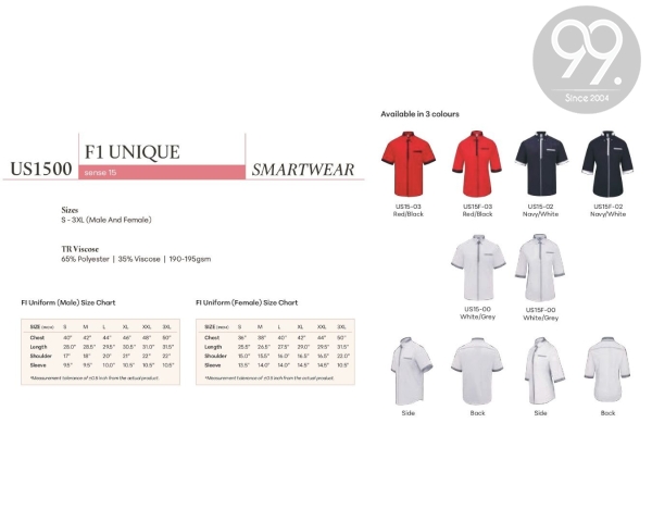 US1500 LeFonse Corporate Shirt & F1 Shirt Apparel Ready Make Products Selangor, Malaysia, Kuala Lumpur (KL), Kajang Uniform, Manufacturer, Supplier, Supply | 99 Uniform Factory Sdn Bhd