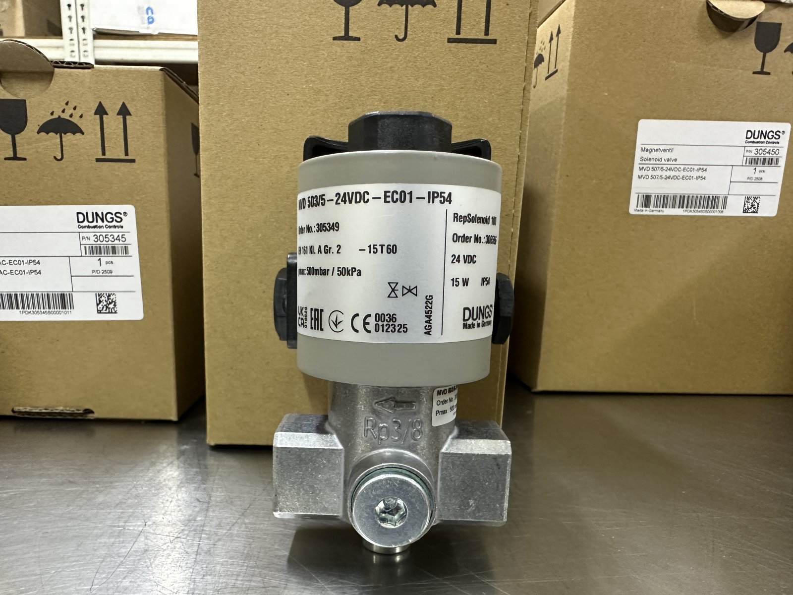 DUNGS Single Solenoid Valve MVD 503/5-24VDC-EC01-IP54, Rp 3/8 (305349)