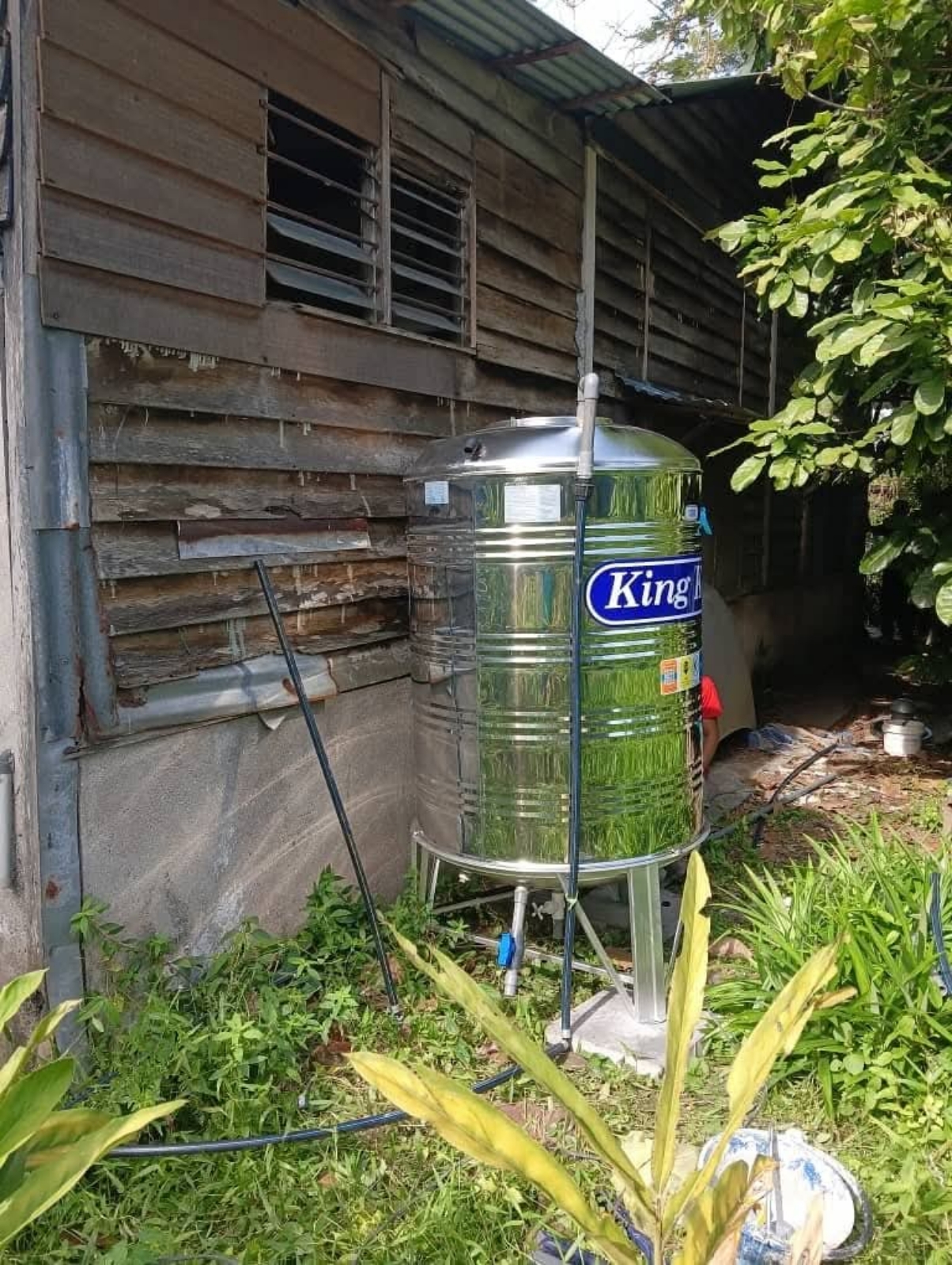 King Kong HR100 (1000L/220G) Vertical Round Bottom With Stand Stainless Steel Water Tank @ Kampung Pasir Puteh Baharu, Ipoh, Perak