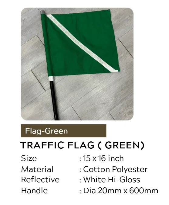 VSAFEMKT | Flag-Green | Green Traffic Flag | High Visibility Traffic ...