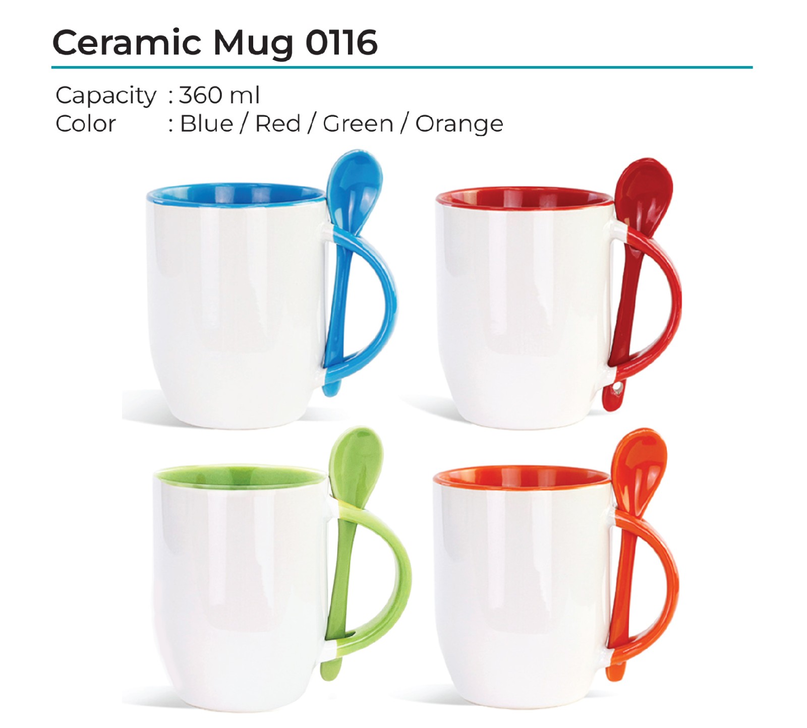 Ceramic Mug with Spoon 0116