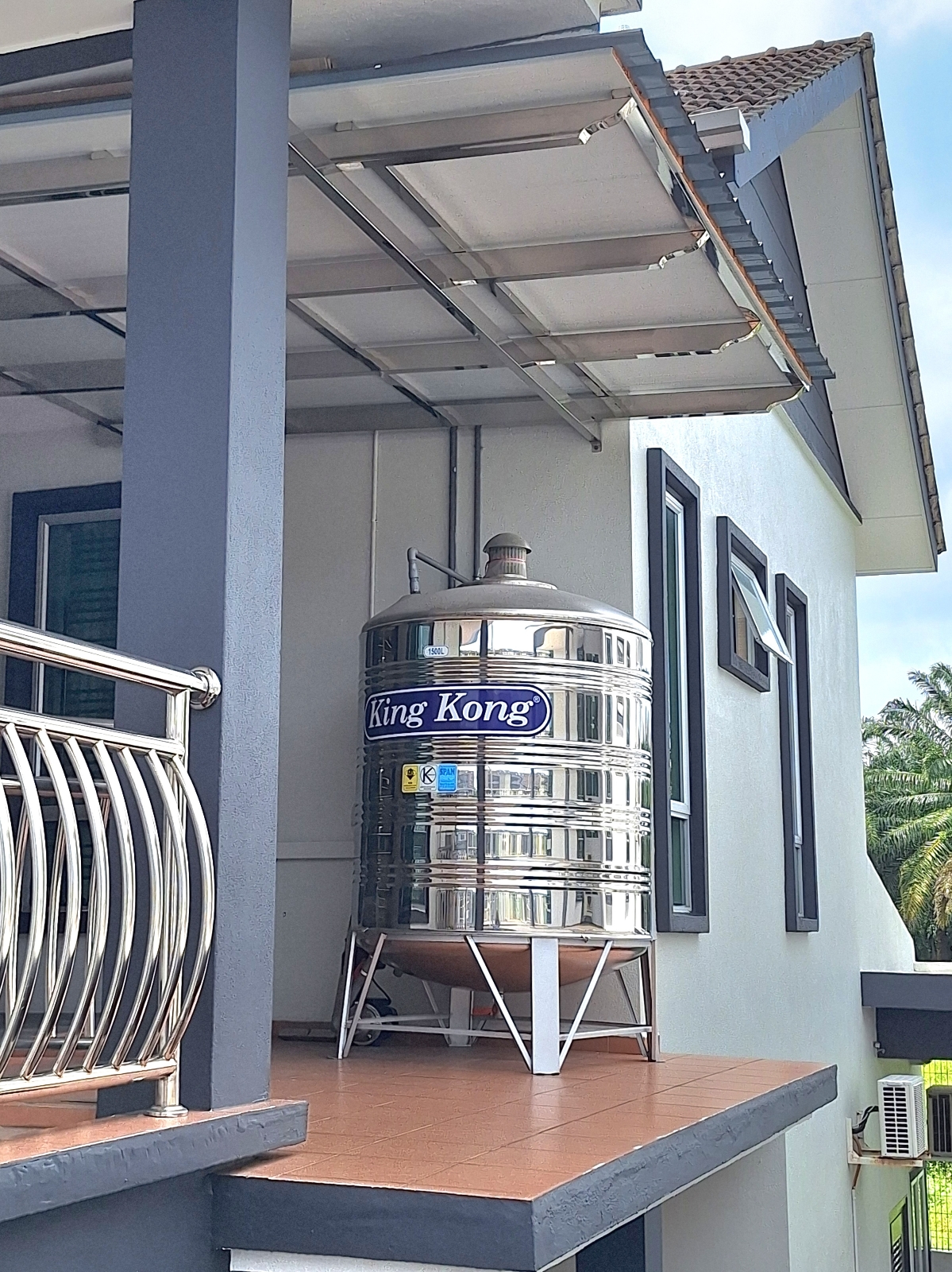King Kong HR150 (1500L/330G) Vertical Round Bottom With Stand Stainless Steel Water Tank, Taman Bauhinia 2, Sitiawan, Perak