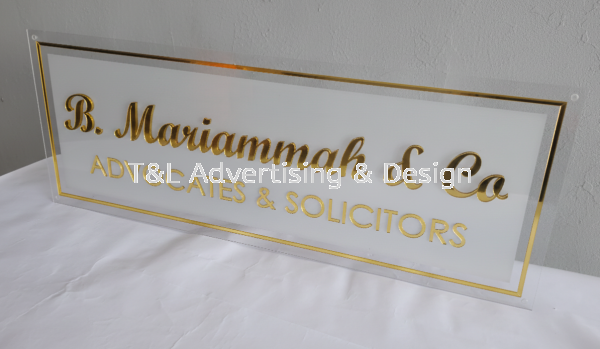 Indoor Company Mirror Gold Acrylic Plate Frosted Sticker Acrylic Signage Johor Bahru (JB), Malaysia, Skudai Supplier, Supply, Design, Install | T & L Advertising & Design
