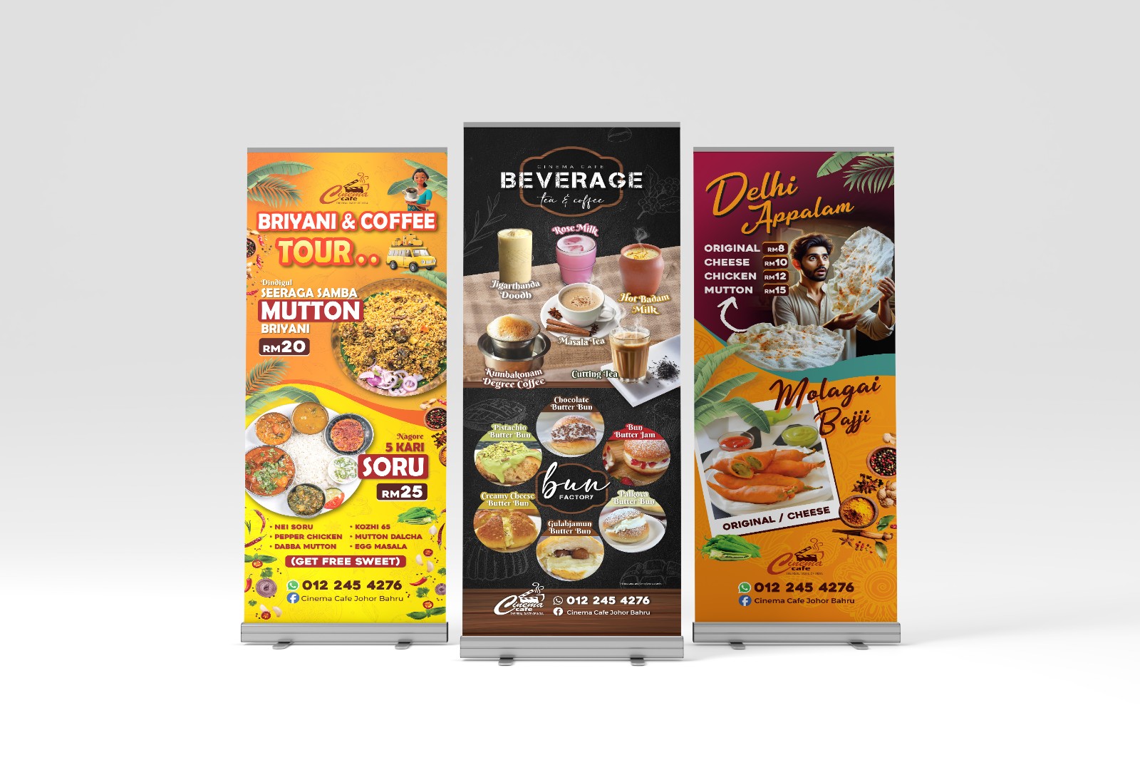 Cafe/ Restaurant Roll Up Bunting Design
