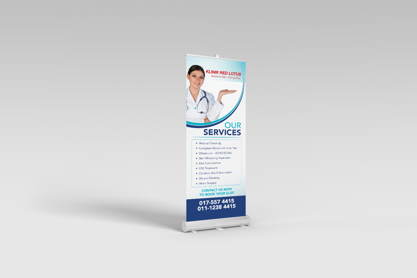 Clinic Services Roll Up Bunting Design