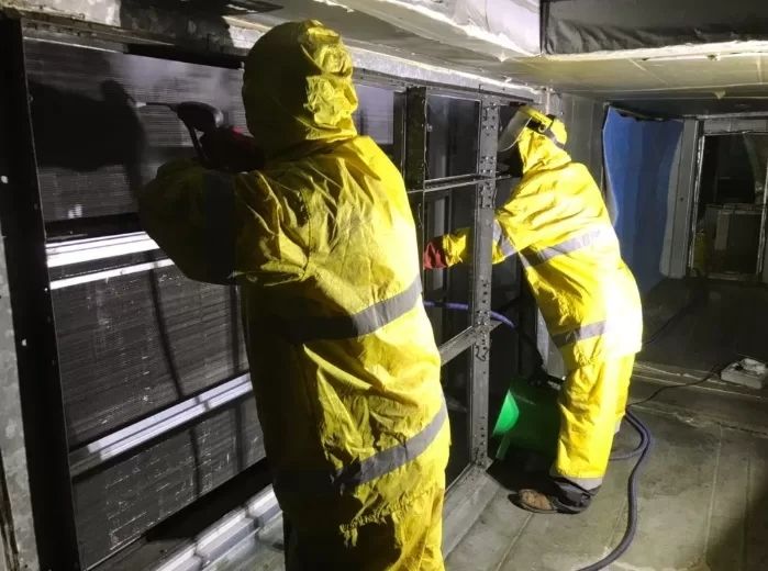 AHU HVAC Cooling Coil Steam Cleaning