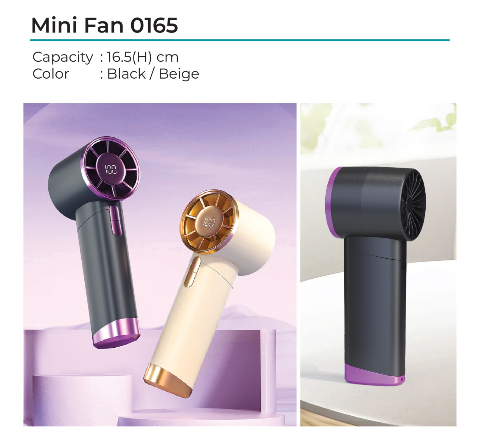 Portable Rechargeable Handheld Fan 0165