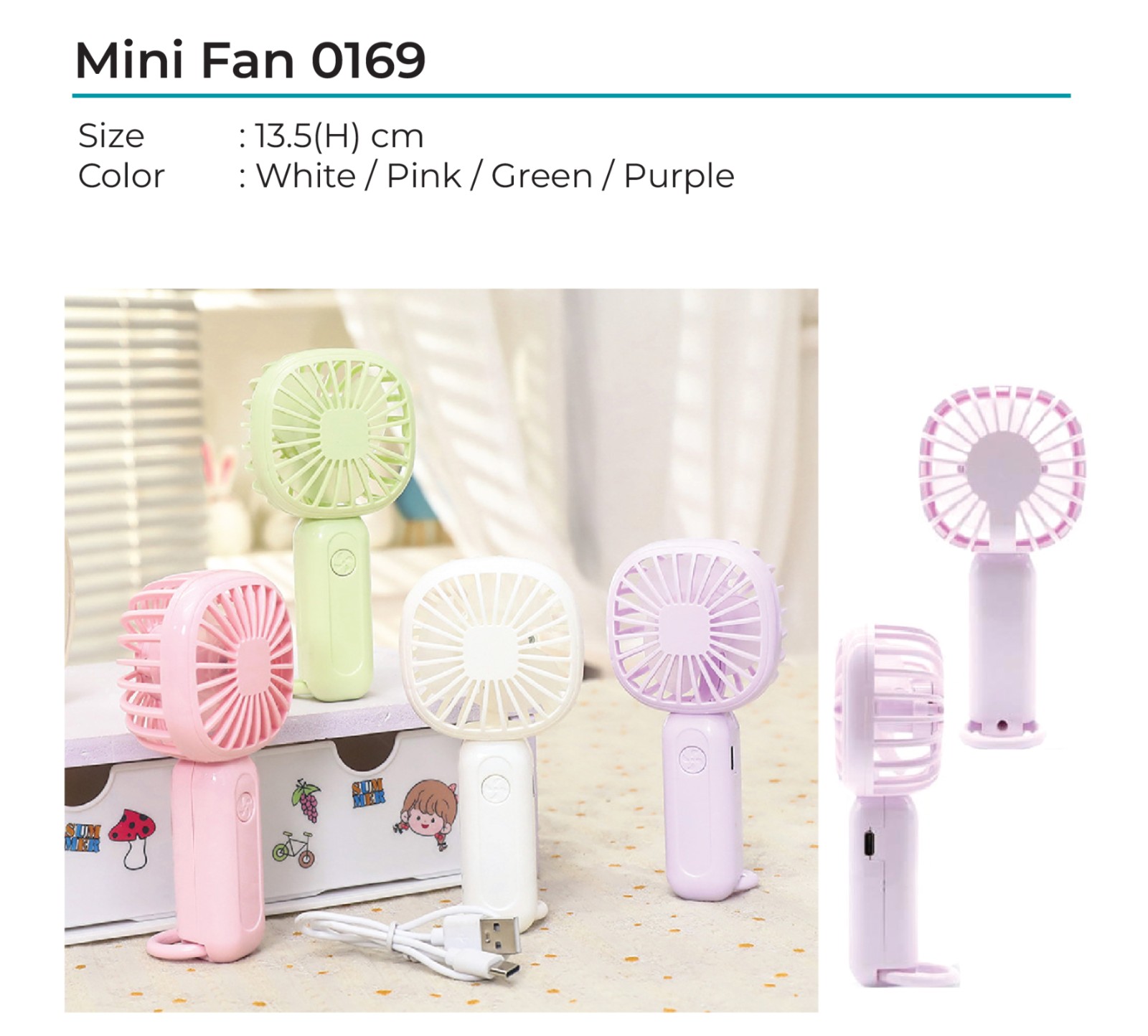 Portable Rechargeable Handheld Fan 0169