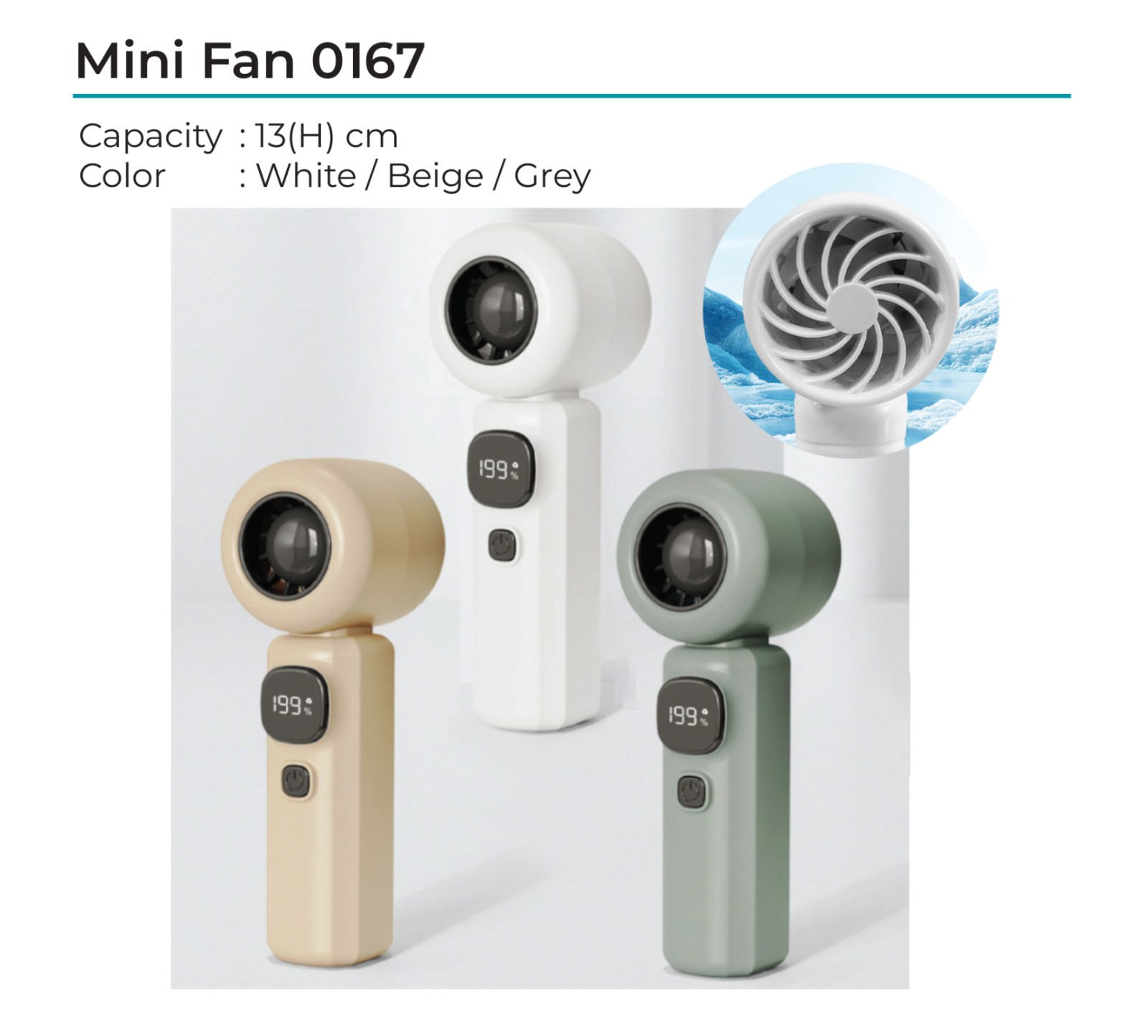Portable Rechargeable Handheld Fan 0167