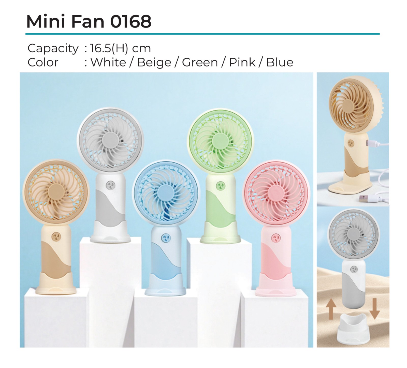 Portable Rechargeable Handheld Fan 0168