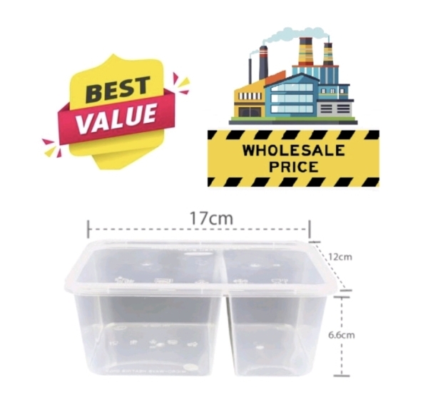 2 Compartment Food Container with Lid (DS1000) 250pcs Food & Beverage Packaging Sundry Kuala Lumpur (KL), Malaysia, Selangor, Salak South, Balakong Supplier, Suppliers, Supply, Supplies | Cheong Seng Hardware Sdn Bhd