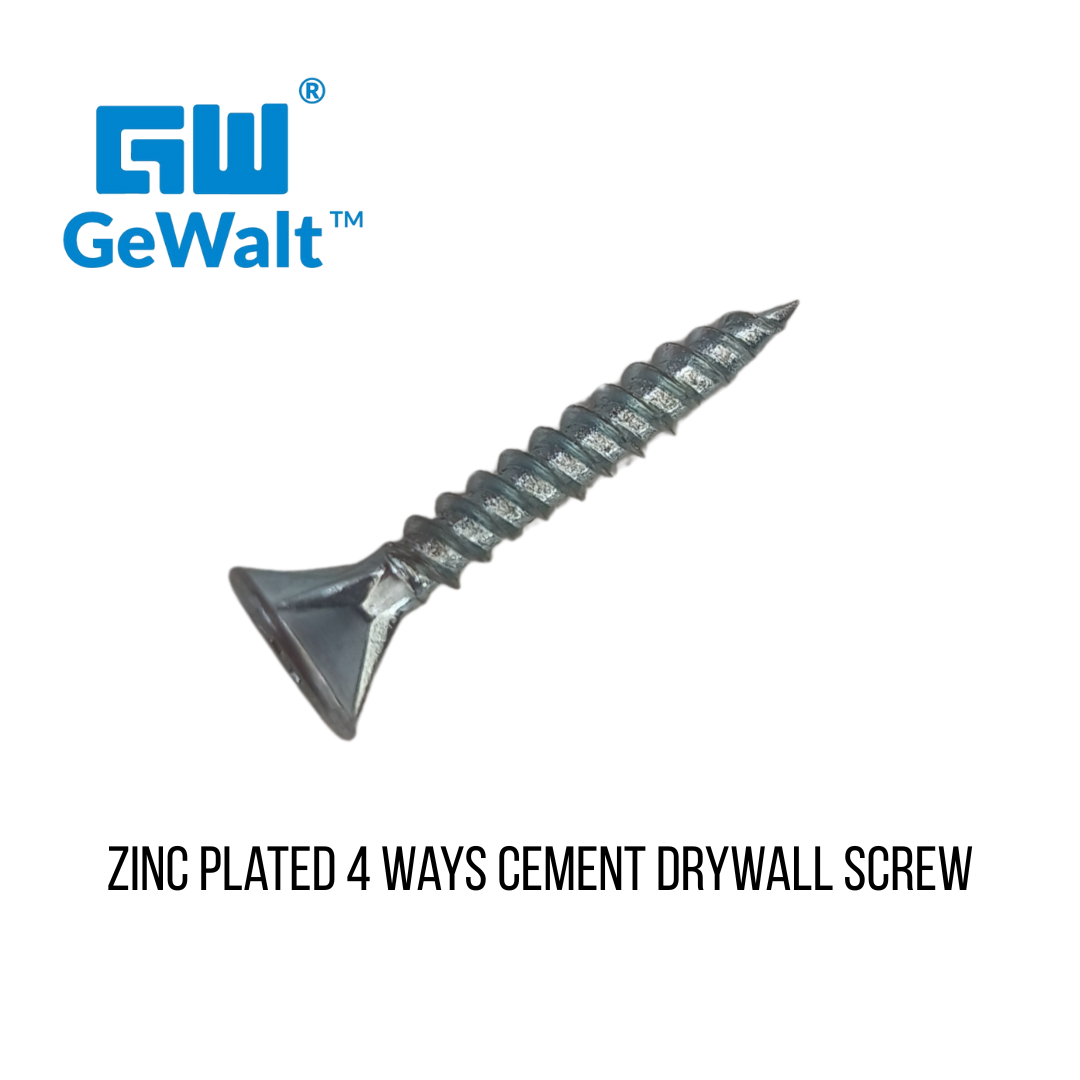 Zinc plated 4-ways Cement Drywall Screw 6x25mm