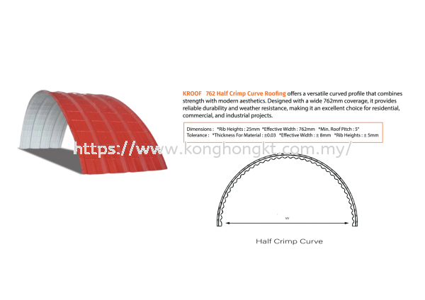 Half Crimp Curve Crimp Curve Roofing Roofing Malaysia, Johor Bahru (JB), Kota Tinggi Manufacturer, Supplier, Supply, Supplies | Kong Hong (KT) Sdn Bhd