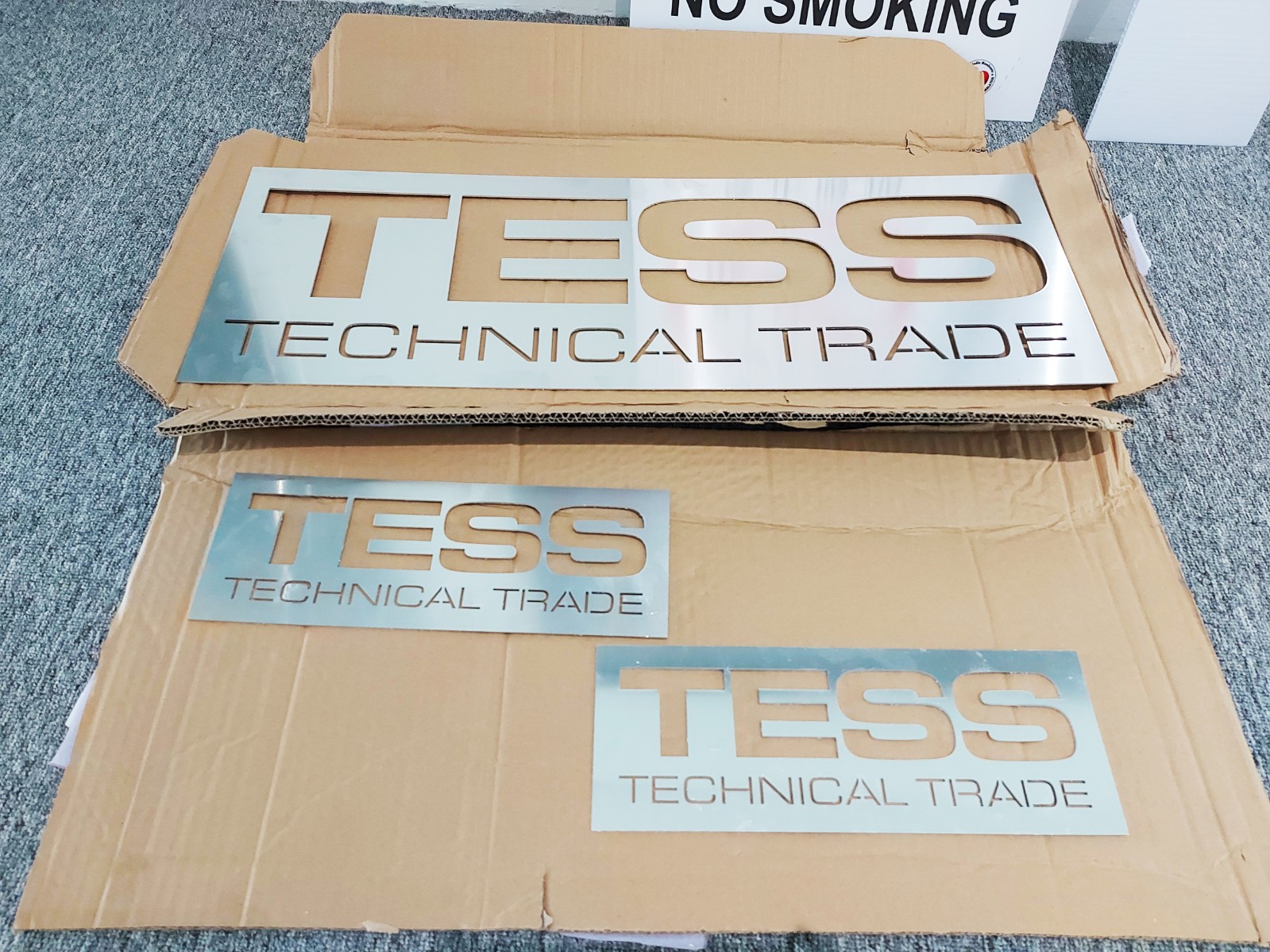 Aluminium Stencil Plate Laser Cut (Company Name)