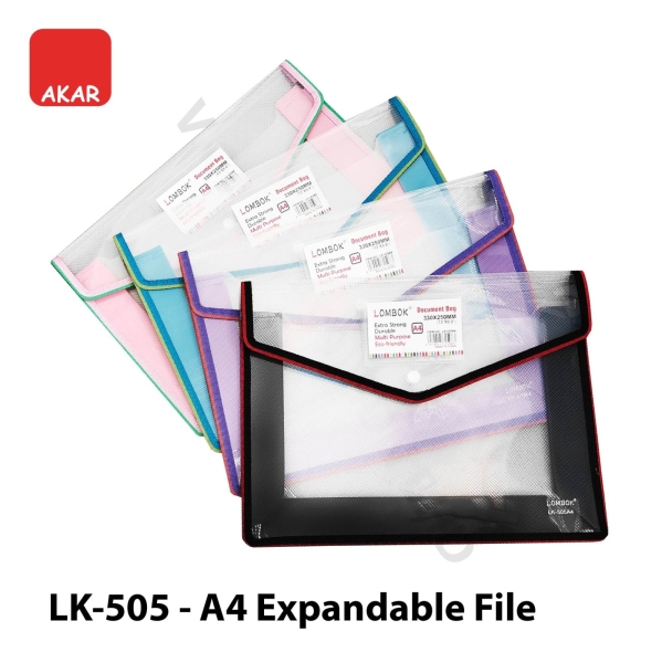 VC505 Transparent Expandable Button Bag A4 (1pc) with Name Card Pocket Expanding File Filing Product Selangor, Malaysia, Kuala Lumpur (KL), Semenyih Supplier, Suppliers, Supply, Supplies | V CAN (1999) SDN BHD