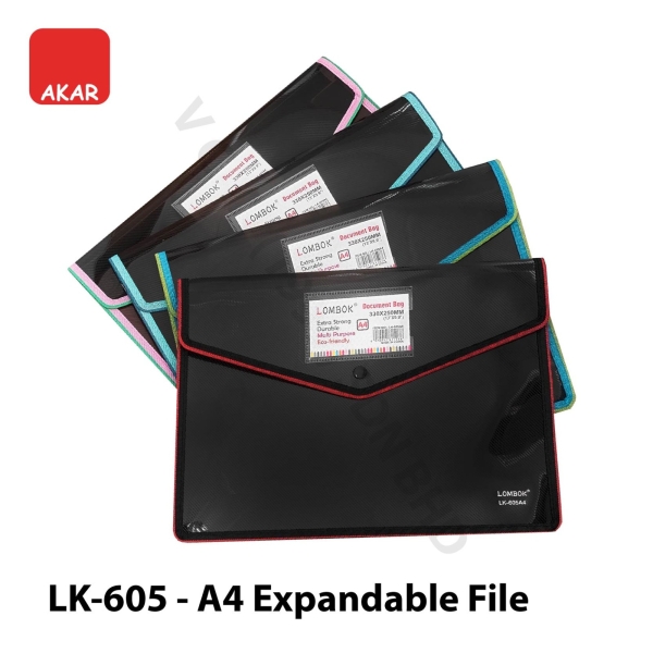 VC605 Transparent Expandable Button Bag A4 (1pc) with Name Card Pocket Expanding File Filing Product Selangor, Malaysia, Kuala Lumpur (KL), Semenyih Supplier, Suppliers, Supply, Supplies | V CAN (1999) SDN BHD