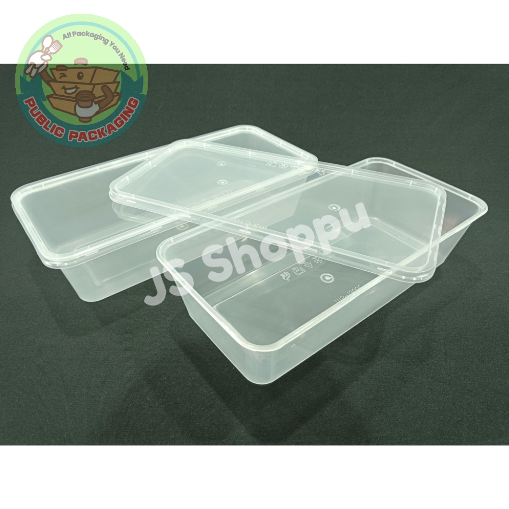 MS 1300L Rectangular Container (50pcs卤) / 1300ml / Disposable Food Container / Bekas Bungkus Plastik MS1300L