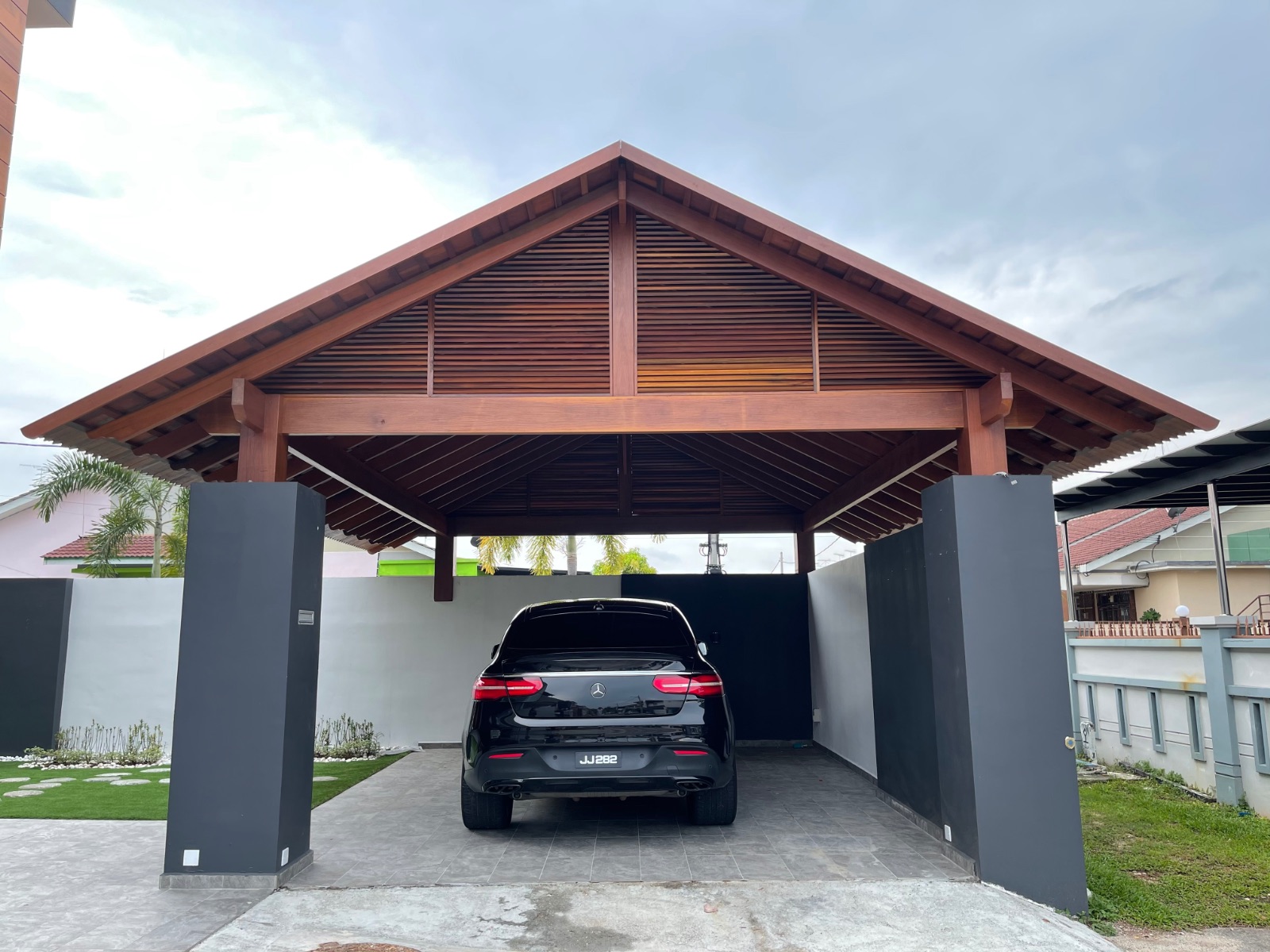 Project Lagenda Kulai (Burmese Teak Flooring, Ceiling ,Pillar ,Merbau Flooring , Caldding,Chengal Pergola, Pillar and Beam)