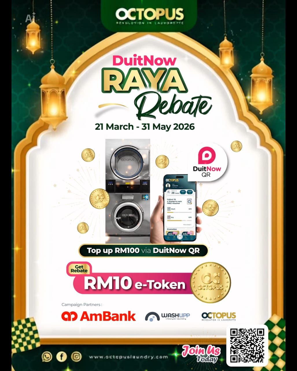Octopus Laundry Hari Raya Duitnow Rebate 