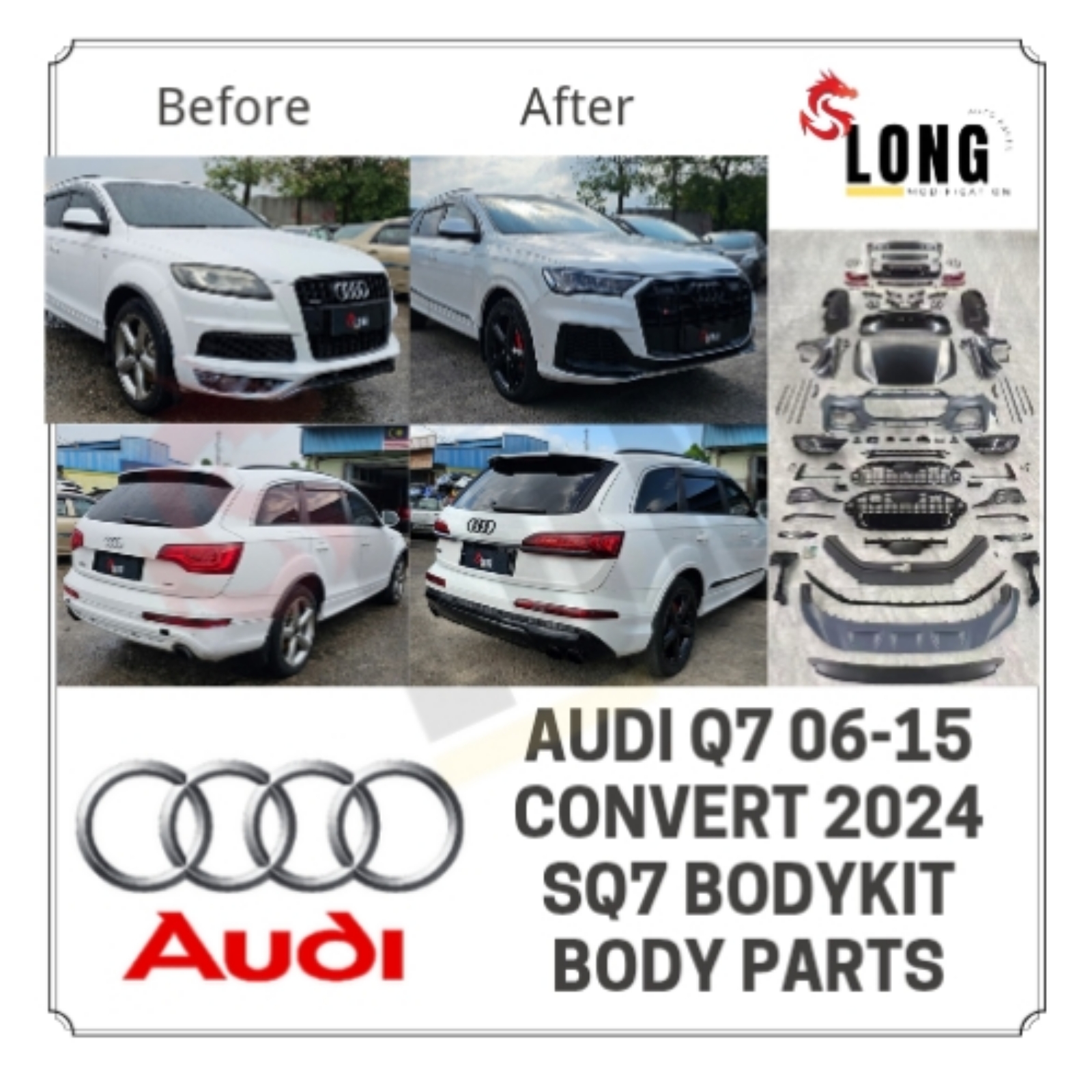 AUDI q7 06-15 convert 2024 sq7 bodykit body parts