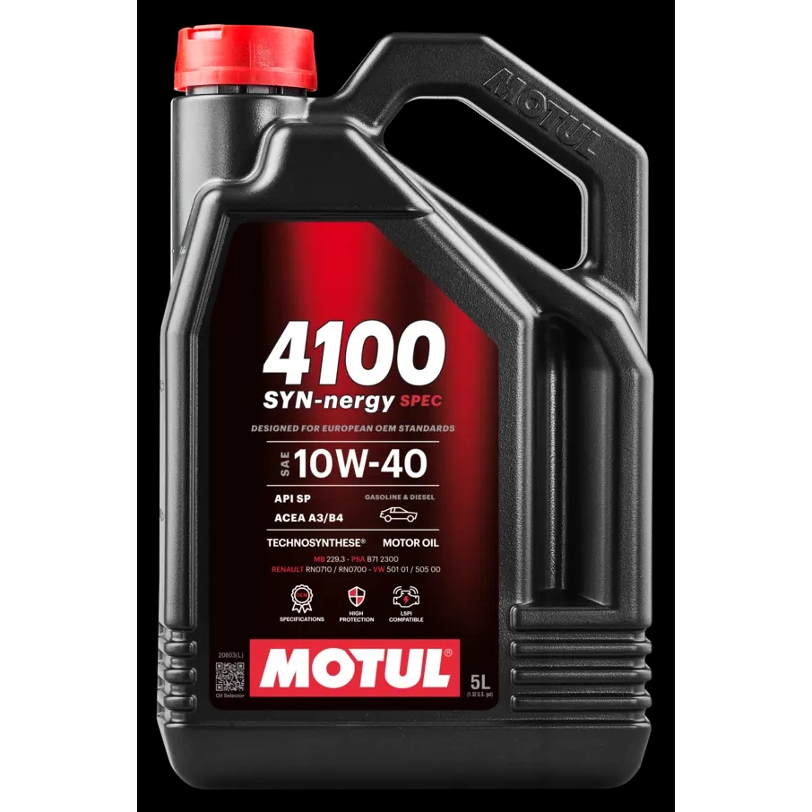 Motul 4100 SYN-nergy Spec 10W40 Engine Oil - 4Liter (Original)