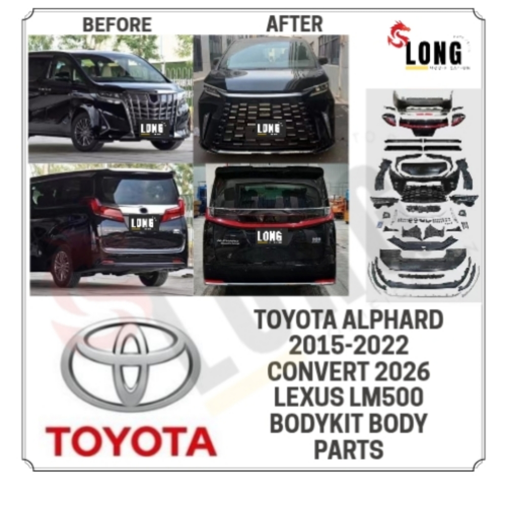 Toyota alphard 2015-2022 convert 2026 lexus lm500 bodykit body parts