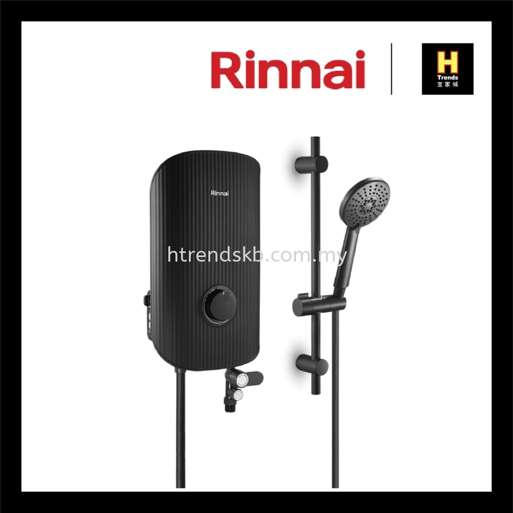 Rinnai Sen Electric Water Heater No Pump - Hand Shower REI-E380NP-BS-BK (Black Rock)