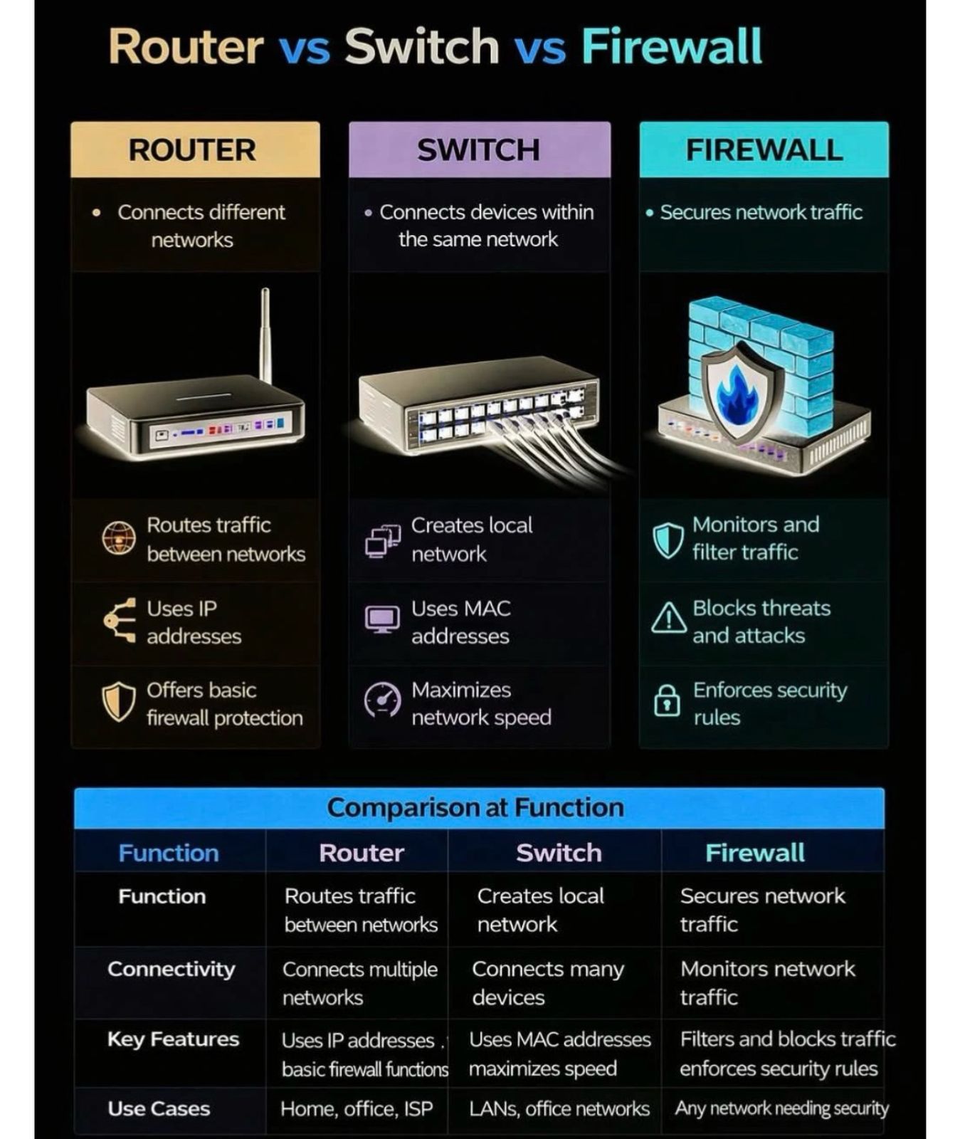 Know Your Devices: Router vs Switch vs Firewall