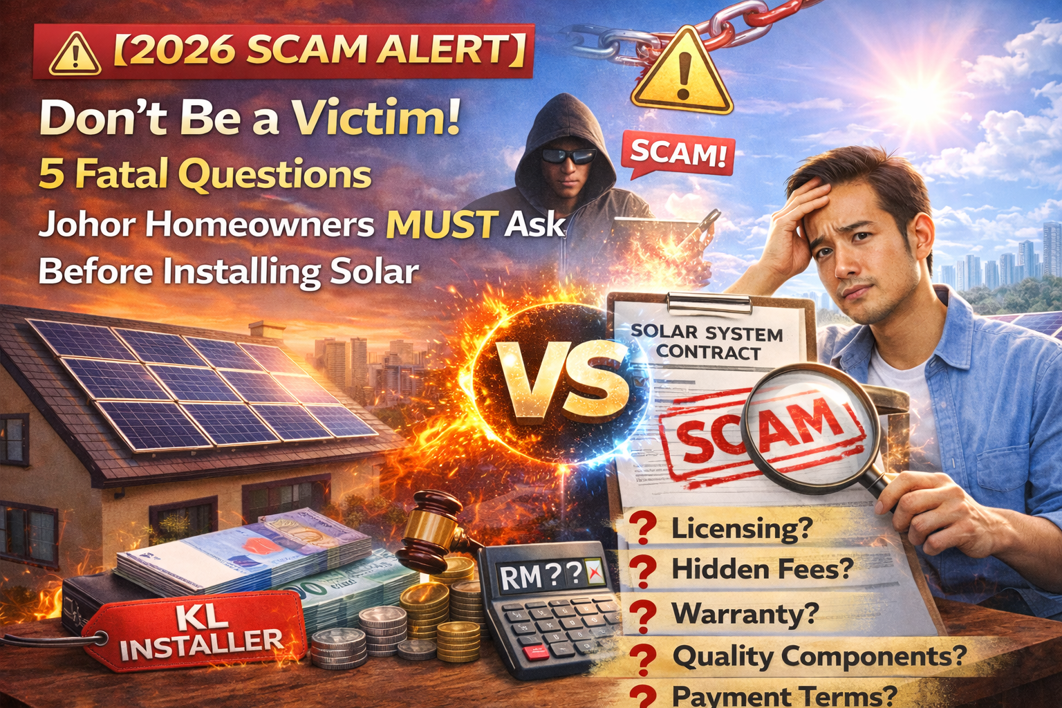 [2026 Scam Alert] Don't Be a Victim! 5 Fatal Questions Johor Homeowners MUST Ask Before Installing Solar