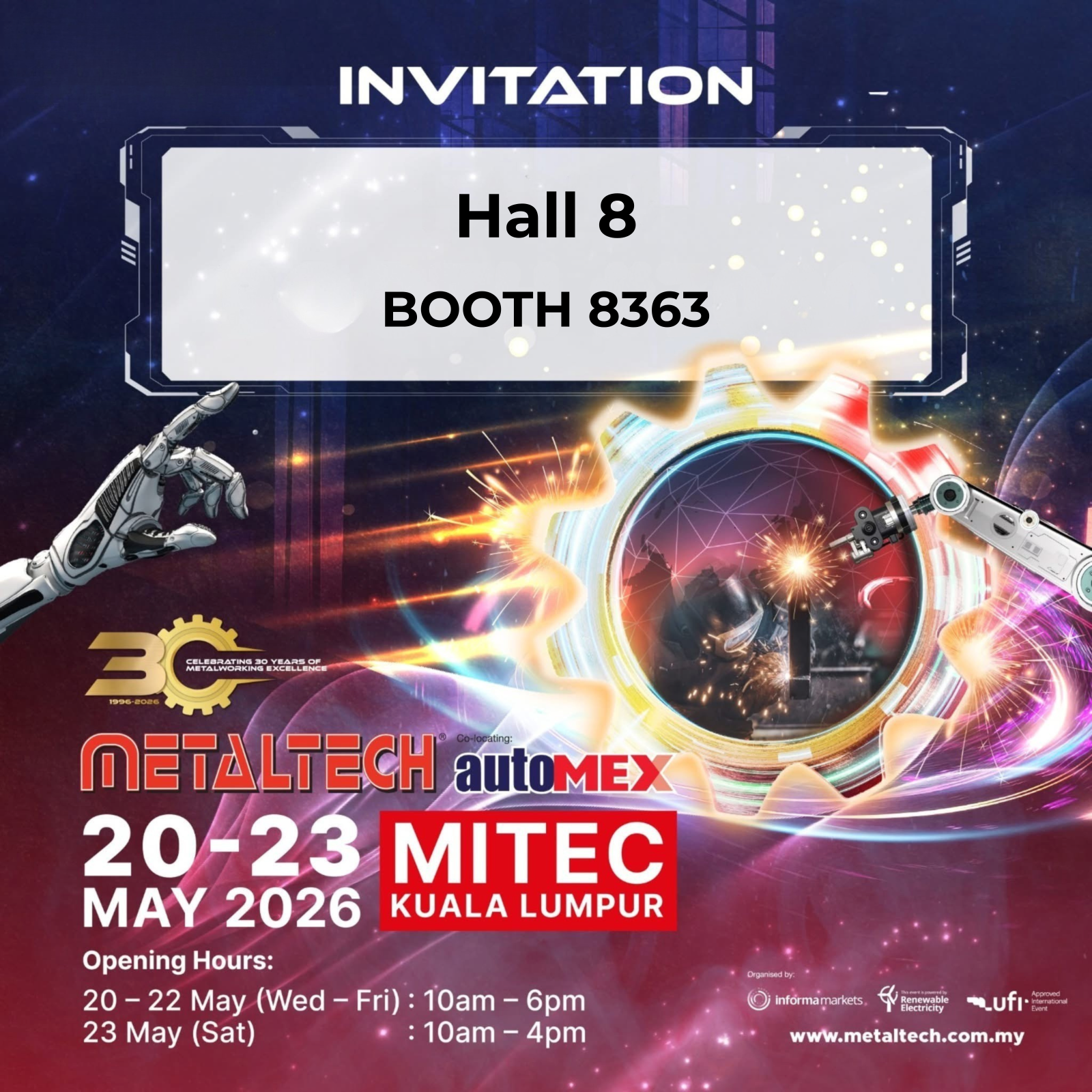Join us at METALTECH 2026, MITEC Kuala Lumpur | 20 - 23 May 2026