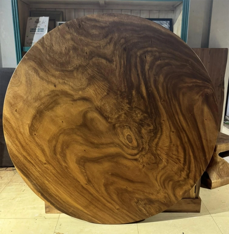 Round Tigerwood Coffee Table